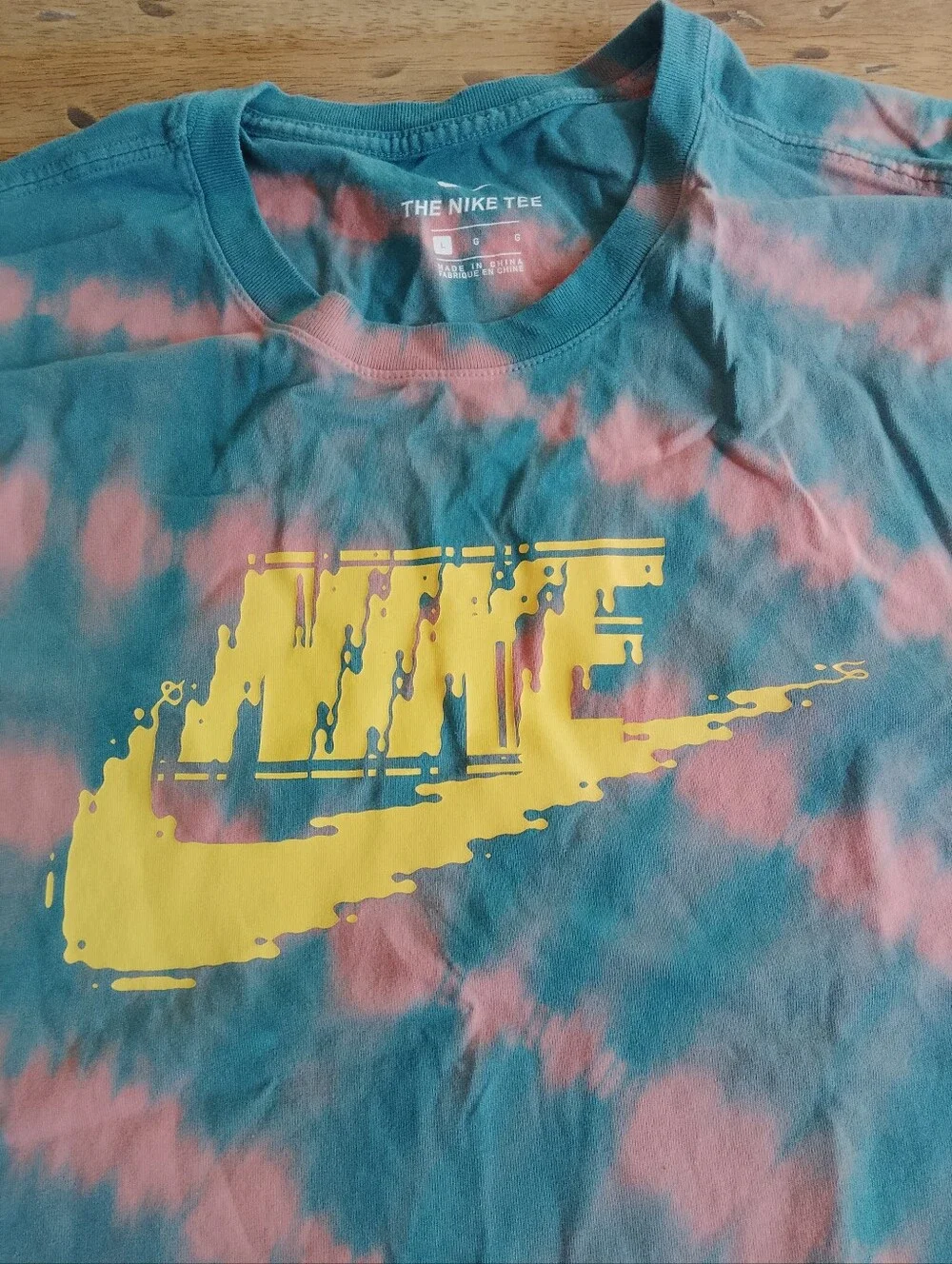 Nike Sportswear Festival Tie-Dye Tee in Teal, Coral & Yellow